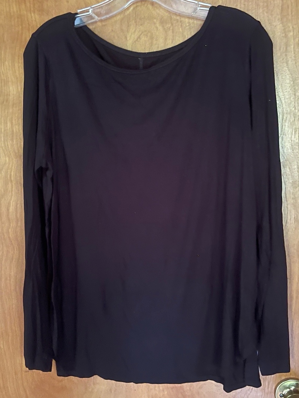 LOFT Black Long Sleeve Scoop Neck Top